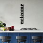 Wallity Welcome-5 Escultura de pared de metal negra